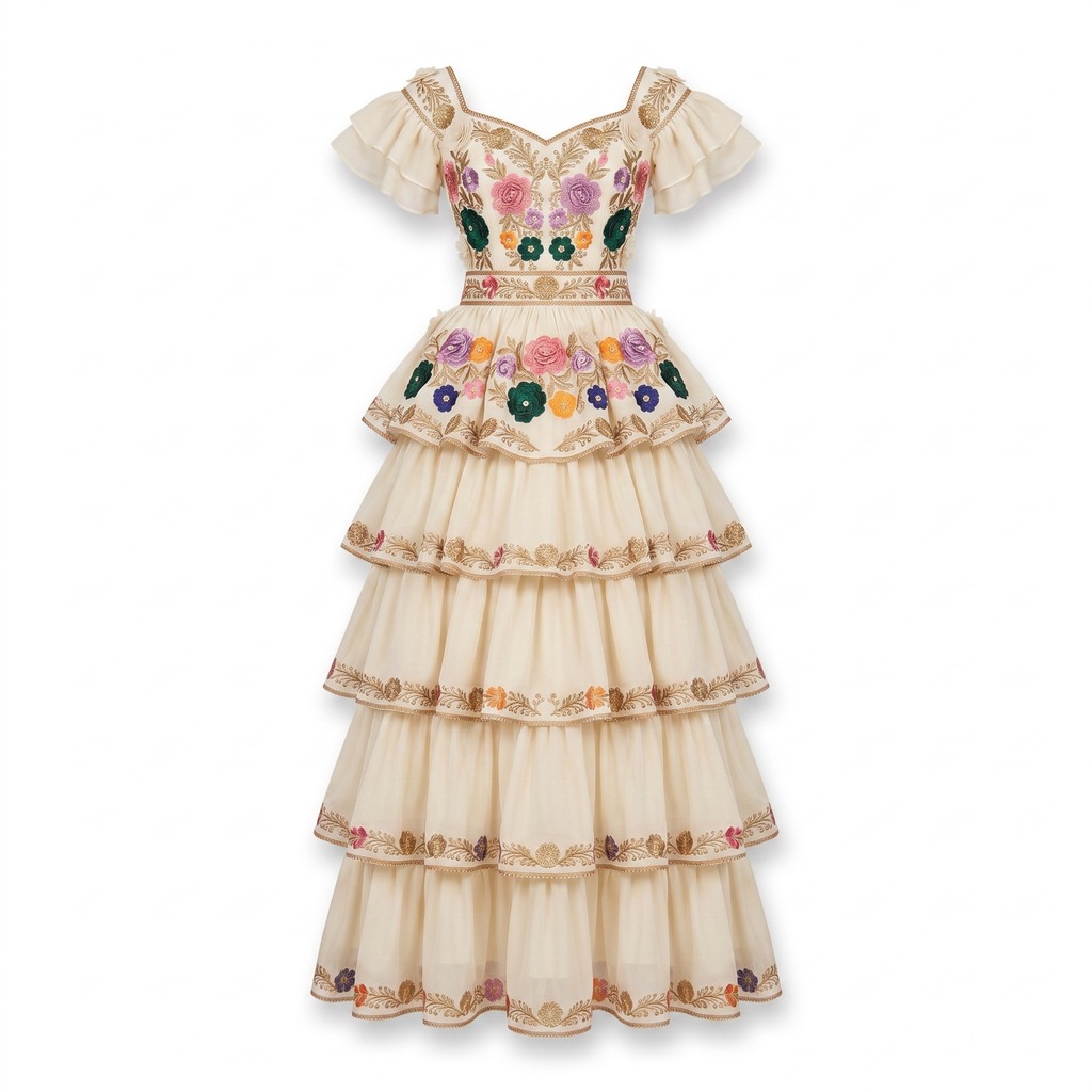 Bordado Embroidered Ranchera Dress 2
