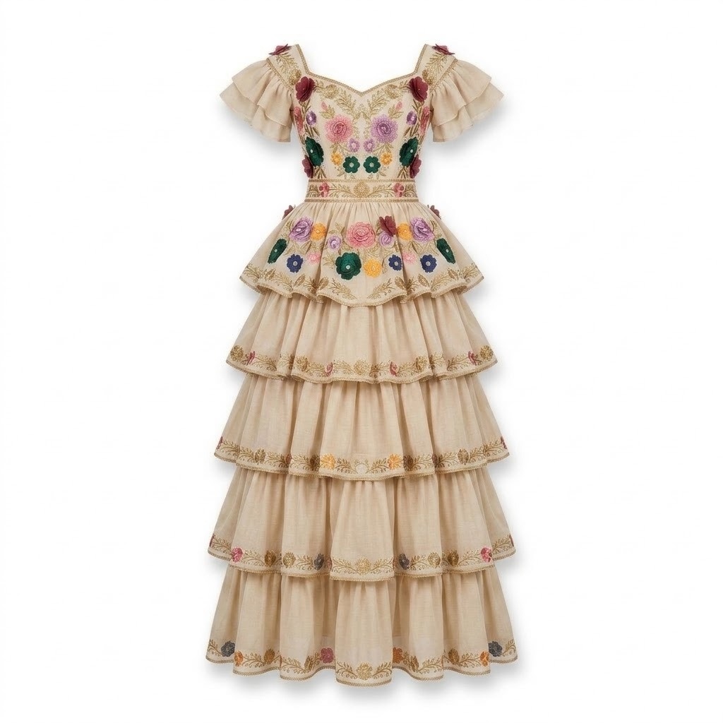 Bordado Embroidered Ranchera Dress 3