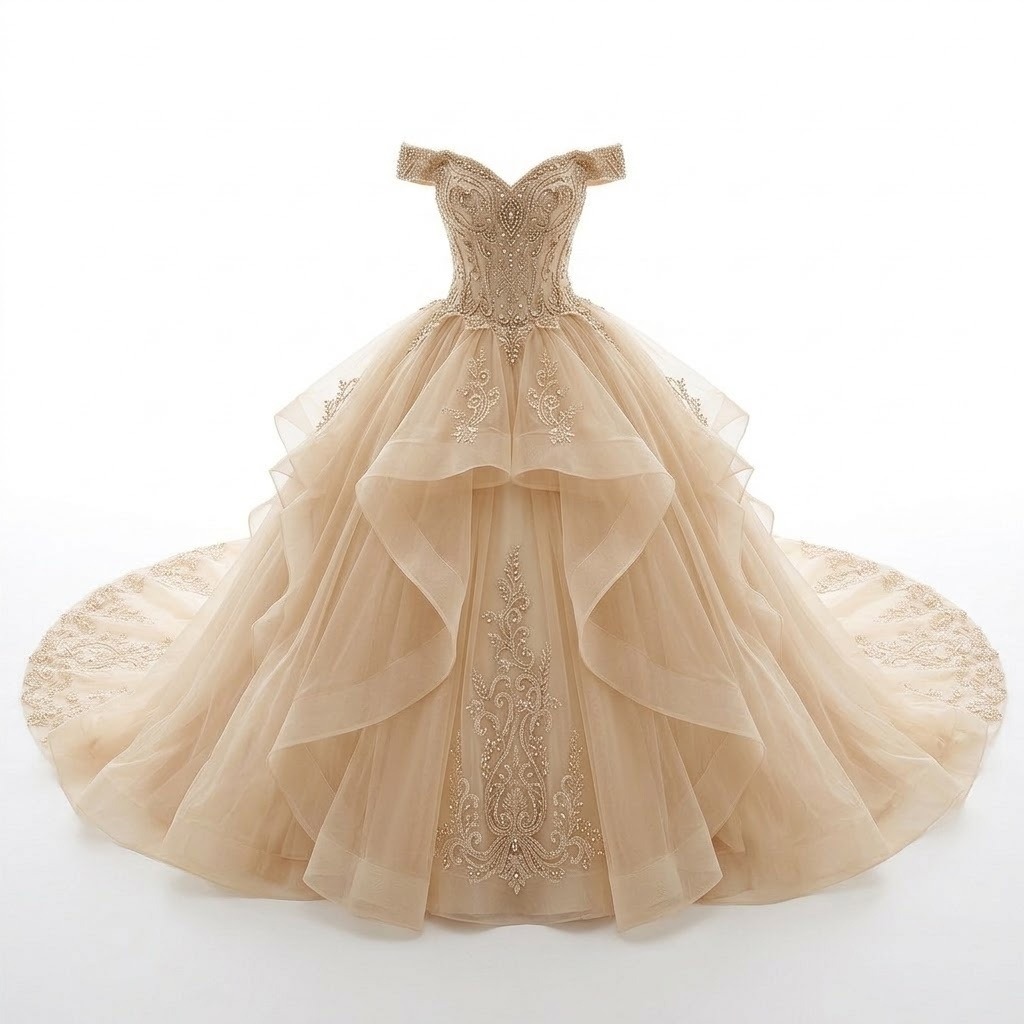 Corte de Honor Beaded Ballgown