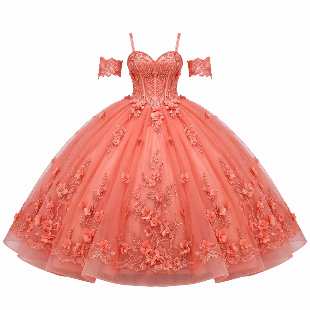 Jardin 3D Floral Tulle Gown 2