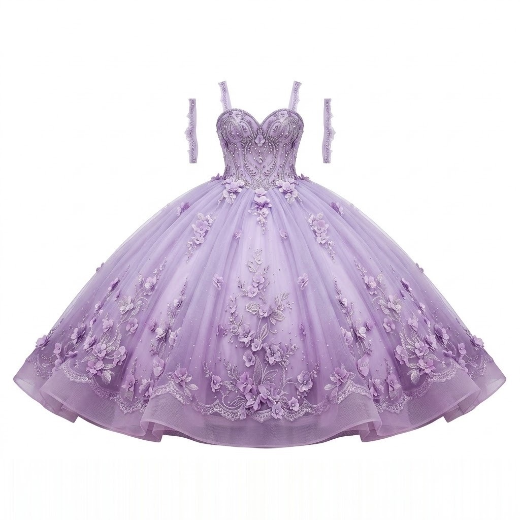 Jardin 3D Floral Tulle Gown
