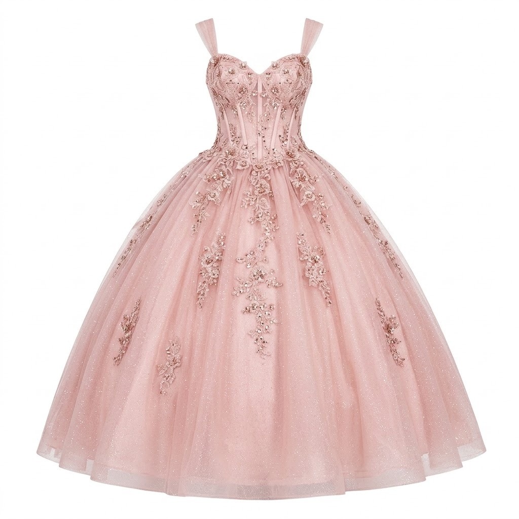 Sweet Sixteen Glitter Tulle Gown