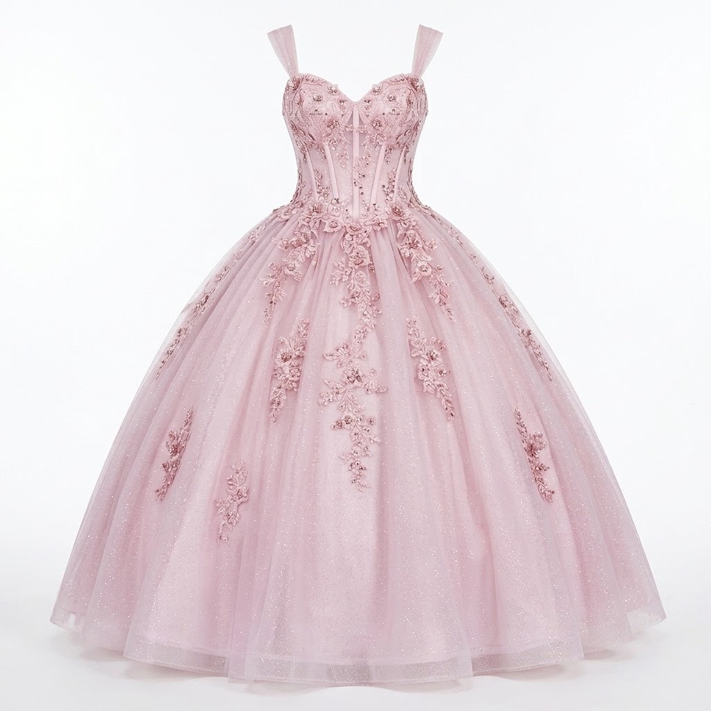 Sweet Sixteen Glitter Tulle Gown